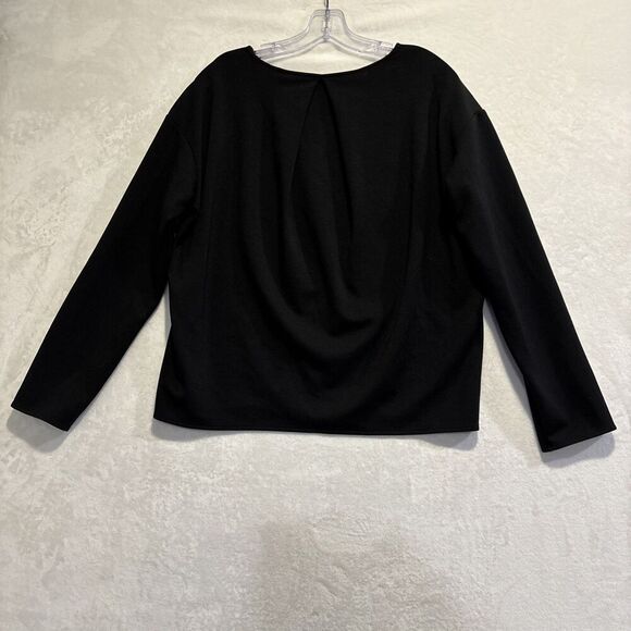 Uniqlo Women's Stretch Double Face Pullover Pleated Back Modal Black Size Medium - Picture 8 of 16